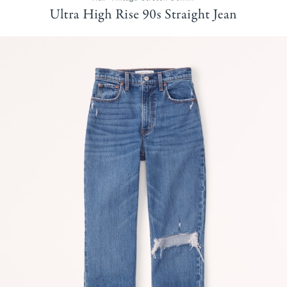 Abercrombie ultra high rise 90s straight jeans.